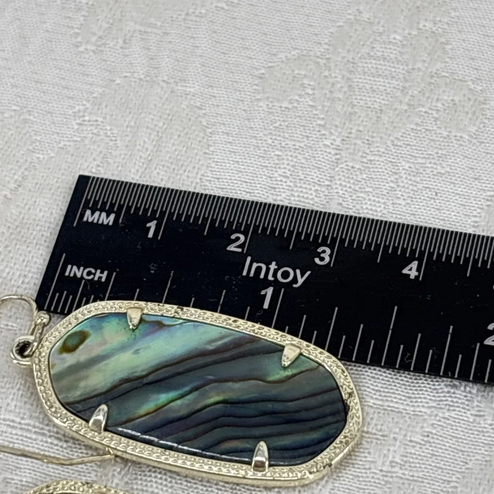 Kendra Scott Elle Elegant Abalone Shell & Gold Drop Earrings